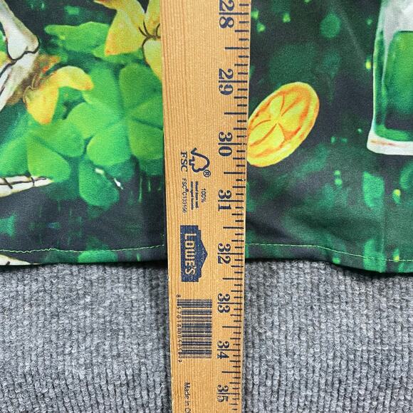 Misslook Button Up St. Patrick's Day Drunken Skeleton Shirt Men's 4XL Green Fun - Picture 6 of 10